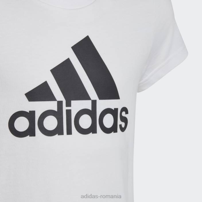 Adidas tricou din bumbac alb essentials cu logo mare copii alb negru 2JBN19204