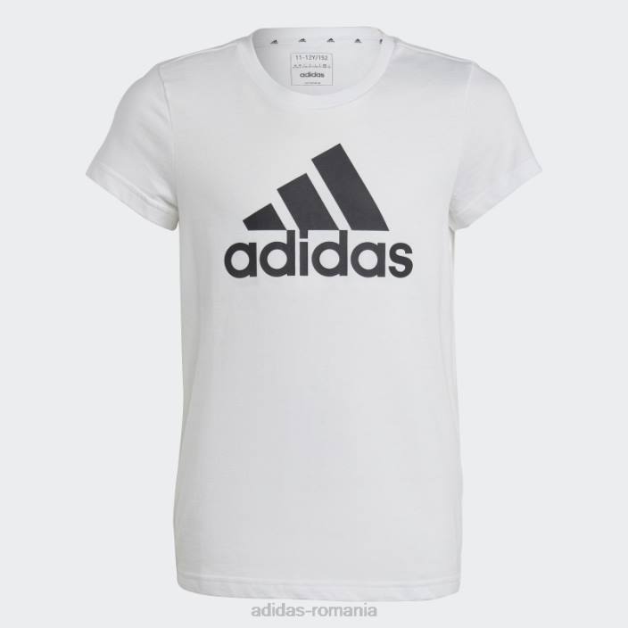 Adidas tricou din bumbac alb essentials logo mare adidas copii alb negru 2JBN12105