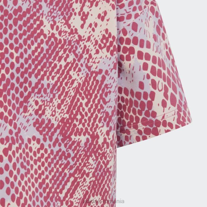 Adidas tricou din bumbac cu imprimeu cu icoane viitoare quartz adidas copii cuarț/argintiu zori/fucsia 2JBN19152