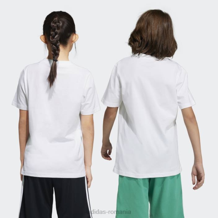 Adidas tricou din bumbac cu logo mare essentials alb copii alb negru 2JBN18631