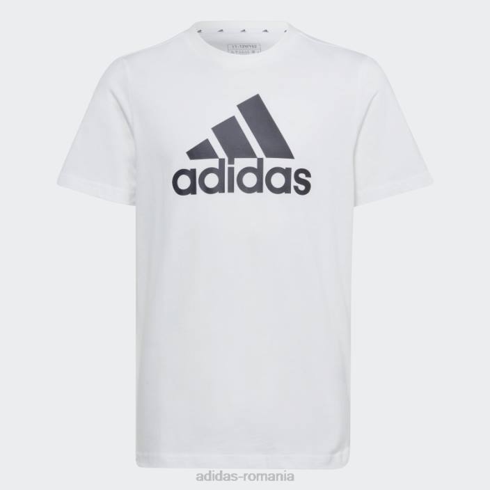 Adidas tricou din bumbac cu logo mare essentials alb copii alb negru 2JBN18631