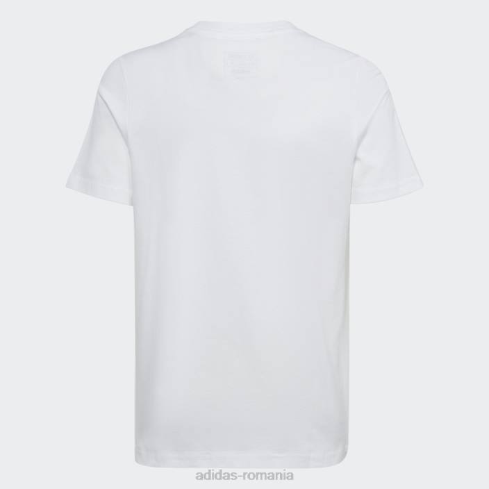 Adidas tricou din bumbac cu logo mare essentials alb copii alb negru 2JBN18631