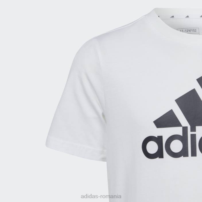 Adidas tricou din bumbac cu logo mare essentials alb copii alb negru 2JBN18631