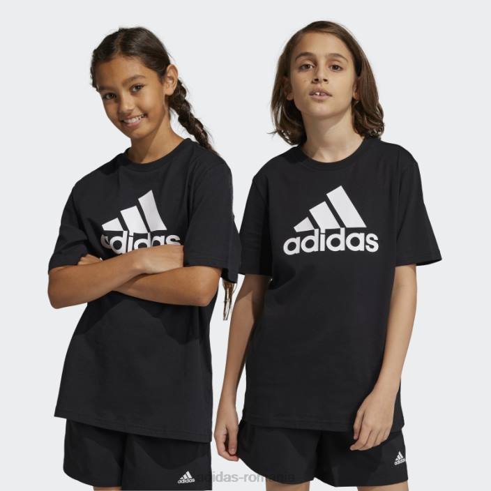 Adidas tricou din bumbac cu logo mare essentials negru copii alb negru 2JBN18536