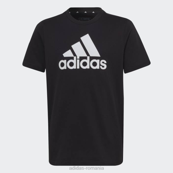 Adidas tricou din bumbac cu logo mare essentials negru copii alb negru 2JBN18536
