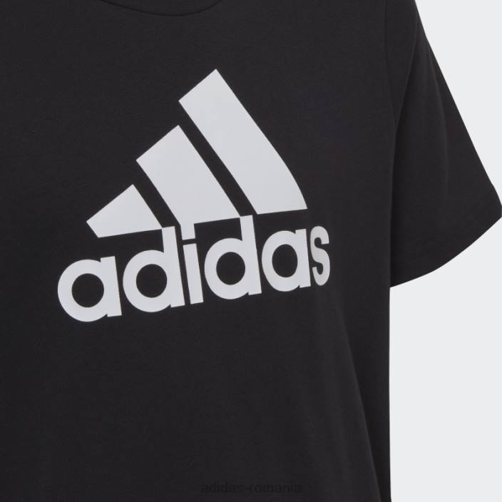 Adidas tricou din bumbac cu logo mare essentials negru copii alb negru 2JBN18536