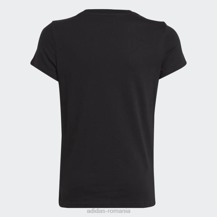 Adidas tricou din bumbac cu logo mare essentials negru copii negru/fucsia 2JBN3458