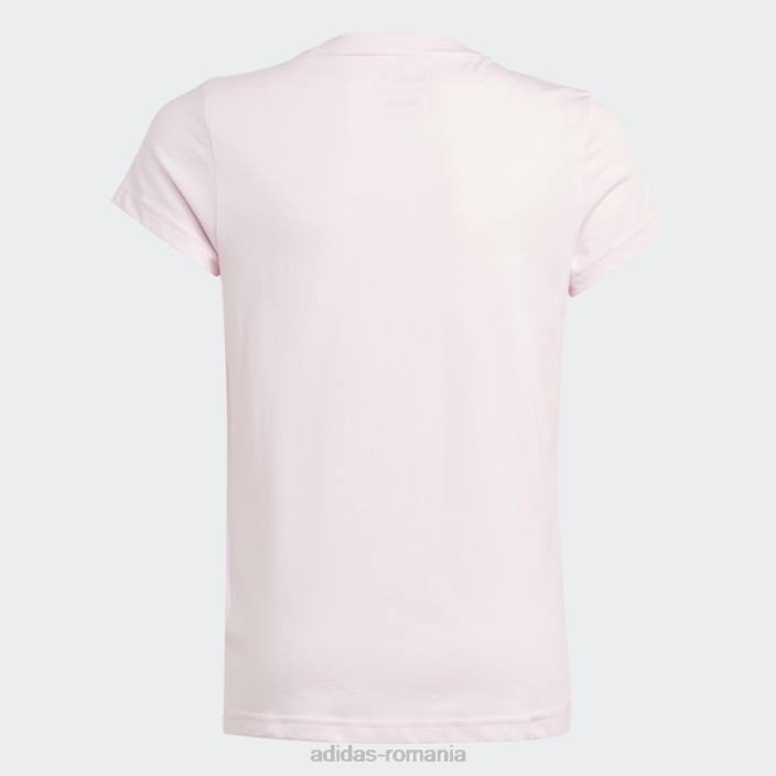 Adidas tricou din bumbac cu logo mare roz, essentials, adidas copii roz/alb 2JBN3453