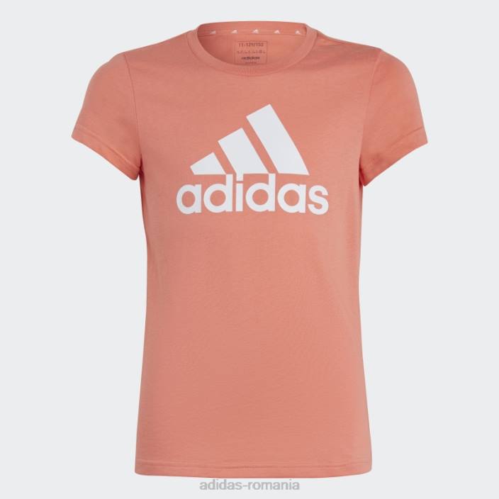 Adidas tricou din bumbac essentials logo mare coral copii coral/alb 2JBN12110