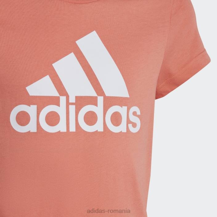 Adidas tricou din bumbac essentials logo mare coral copii coral/alb 2JBN12110