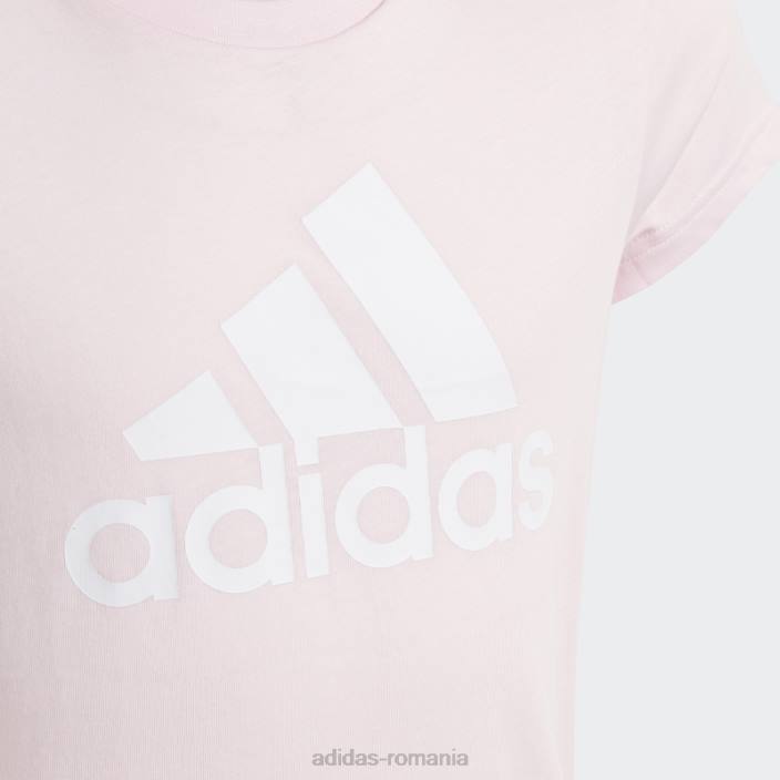 Adidas tricou din bumbac essentials logo mare roz copii roz/alb 2JBN12116