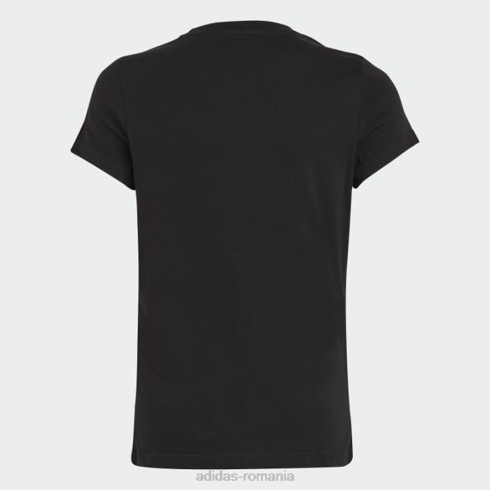Adidas tricou din bumbac negru essentials cu logo mare copii alb negru 2JBN12137