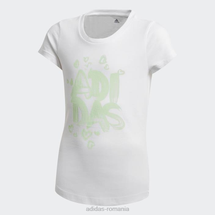Adidas tricou grafic alb fierbinte copii alb 2JBN19253