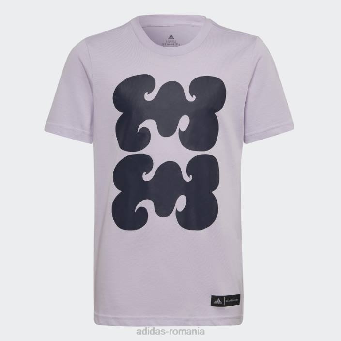 Adidas tricou grafic marimekko cu nuanță violet copii tentă violet 2JBN3424