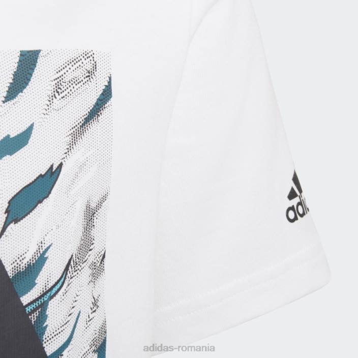Adidas tricou grafic tigru de apă albă copii alb 2JBN18904