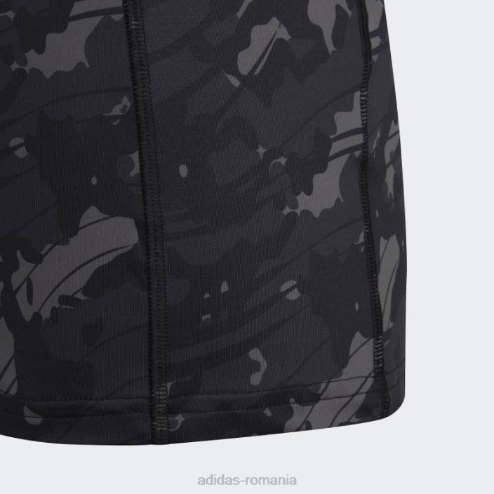 Adidas tricou gri aeroready techfit cu imprimeu camo copii gri/carbon/negru/alb 2JBN18569