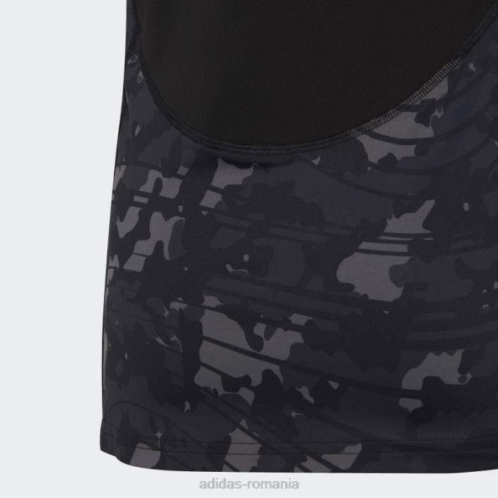Adidas tricou gri aeroready techfit cu imprimeu camo copii gri/carbon/negru/alb 2JBN18569