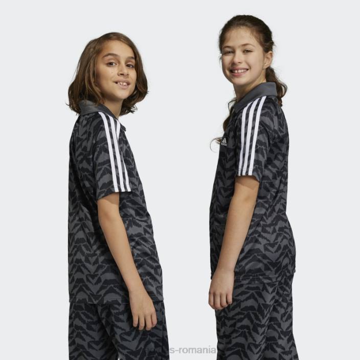 Adidas tricou gri de sărbătoare a fotbalului copii gri/negru/alb 2JBN18737