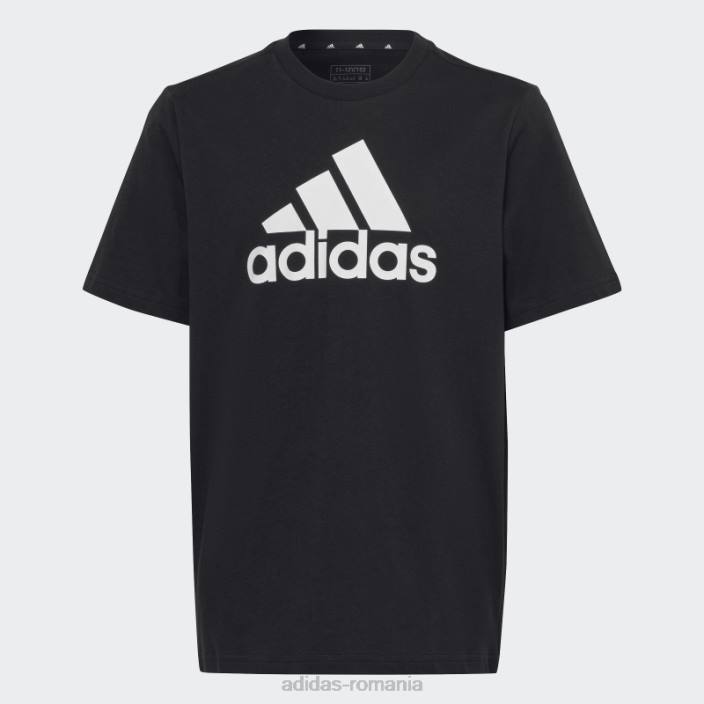 Adidas tricou largi din bumbac, negru, cu logo mare, adidas copii alb negru 2JBN18513