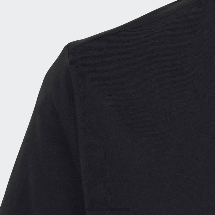 Adidas tricou largi din bumbac, negru, cu logo mare, adidas copii alb negru 2JBN18513
