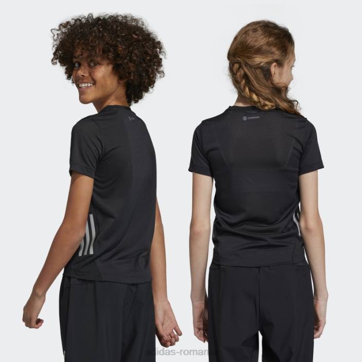 Adidas tricou negru aeroready cu 3 dungi adidas copii negru argintiu 2JBN18561