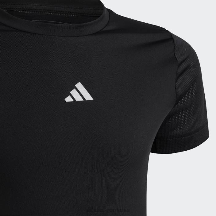 Adidas tricou negru aeroready cu 3 dungi adidas copii negru argintiu 2JBN18561