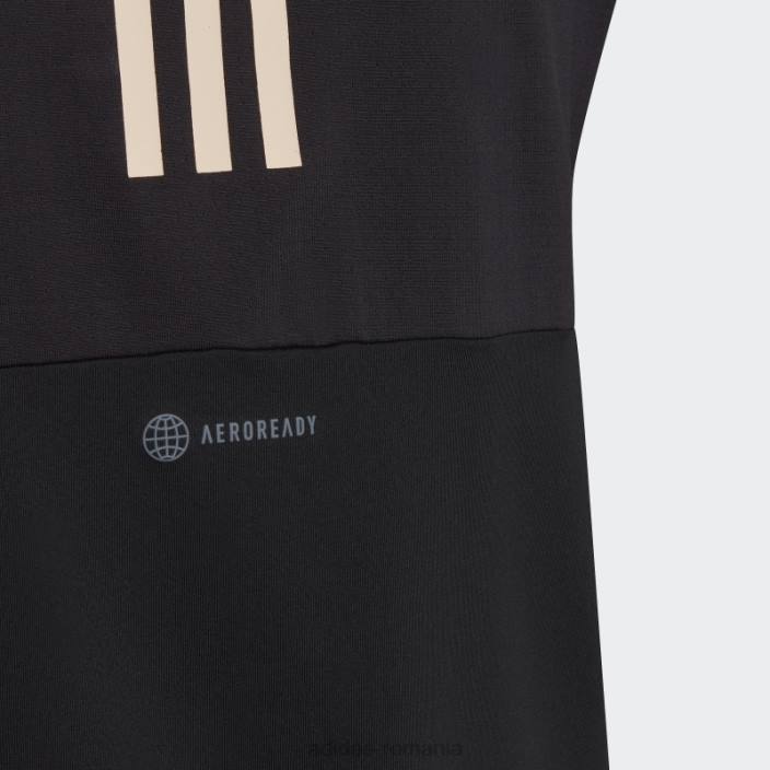 Adidas tricou negru aeroready cu 3 dungi copii negru/alb/roz 2JBN19168