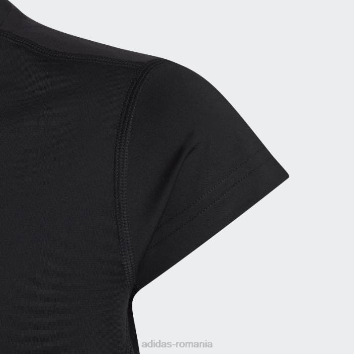 Adidas tricou negru aeroready cu 3 dungi copii negru/alb/roz 2JBN19168