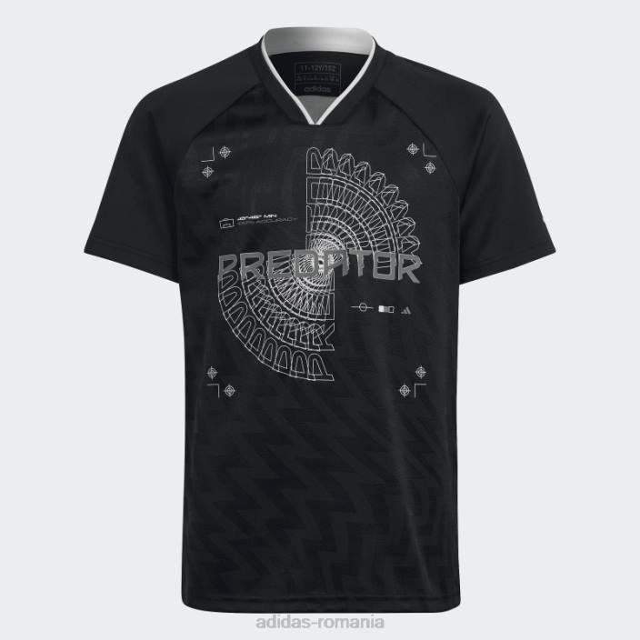 Adidas tricou negru de prădător inspirat de fotbal copii negru/gri/alb 2JBN18754