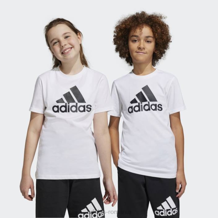 Adidas tricou subțire din bumbac cu logo mare alb essentials copii alb negru 2JBN18664