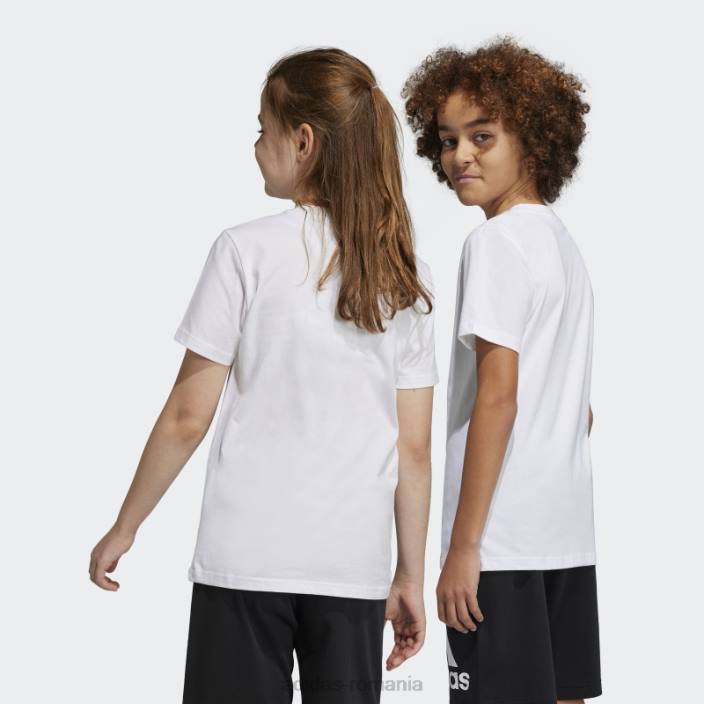 Adidas tricou subțire din bumbac cu logo mare alb essentials copii alb negru 2JBN18664