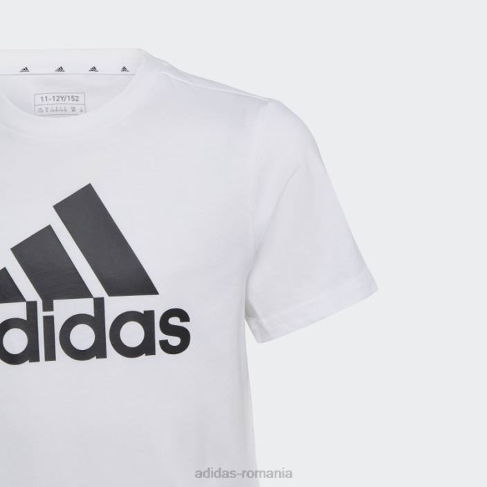 Adidas tricou subțire din bumbac cu logo mare alb essentials copii alb negru 2JBN18664