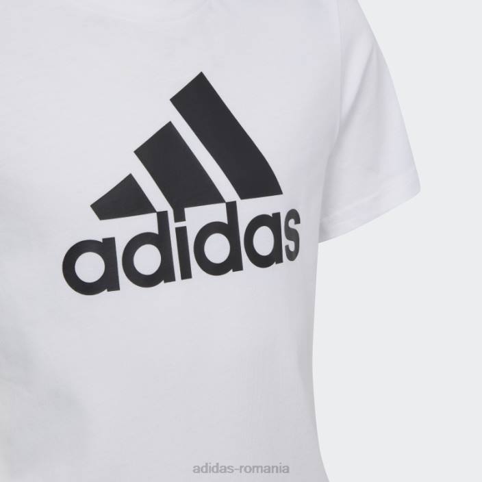 Adidas tricou subțire din bumbac cu logo mare alb essentials copii alb negru 2JBN18664