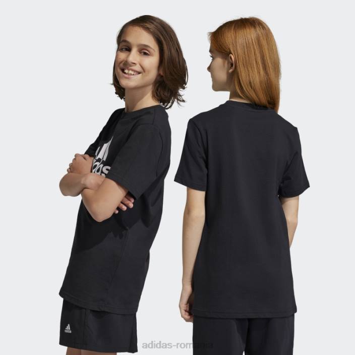 Adidas tricou subțire din bumbac cu logo mare negru adidas copii alb negru 2JBN3342