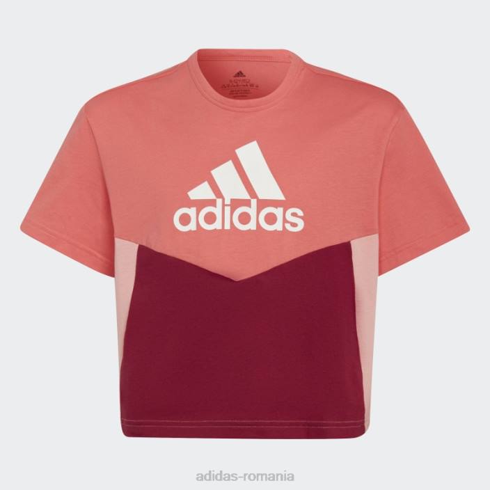Adidas tricou turbo colorblock adidas copii turbo/burgundy/alb 2JBN19227