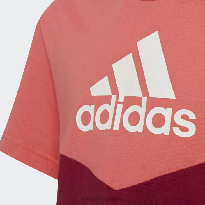 Adidas tricou turbo colorblock adidas copii turbo/burgundy/alb 2JBN19227