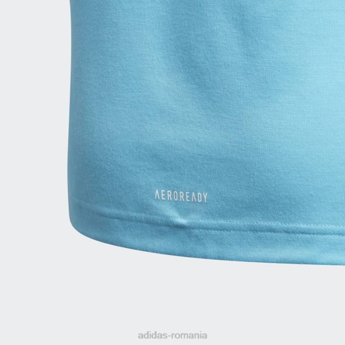 Adidas tricou up2mv aeroready adidas cyan copii cyan/alb 2JBN19284