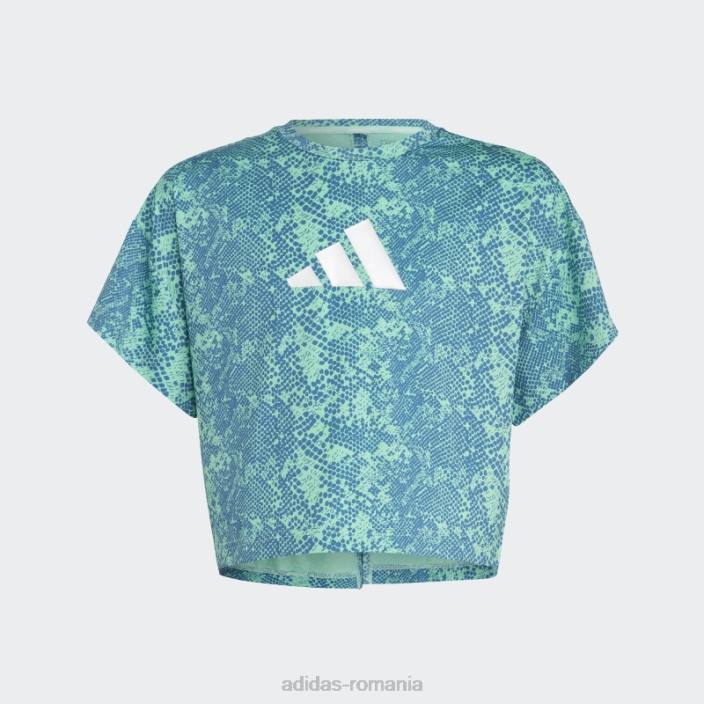Adidas tricou verde aeroready cu imprimeu animal adidas copii verde/albastru/alb 2JBN12117