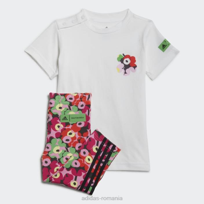 Adidas x marimekko set colanti de vara fashion white copii alb/magenta real 2JBN19256