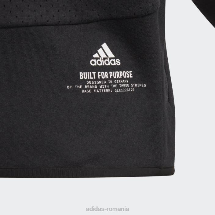 Adidas z.n.e. hanorac largi cu fermoar complet negru de modă copii alb negru 2JBN19269