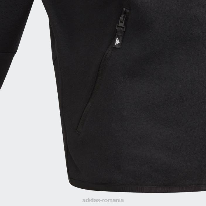 Adidas z.n.e. hanorac largi cu fermoar complet negru de modă copii alb negru 2JBN19269
