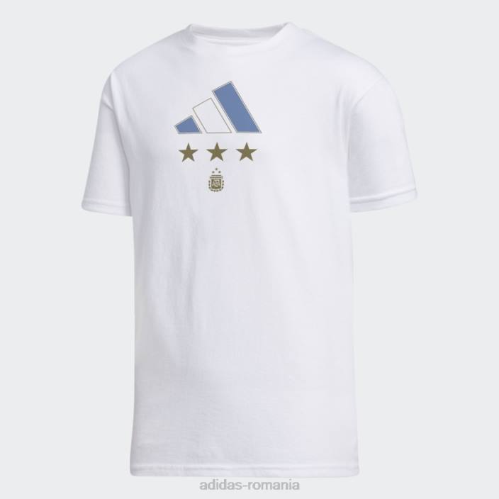 Adidas Tricou alb al câștigătorilor din Argentina 2022 copii alb/socr-arq-sax 2JBN11635