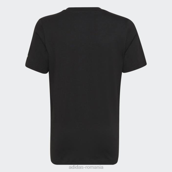 Adidas Tricou emblema oficial al Cupei Mondiale FIFA 2022, negru copii negru 2JBN11941