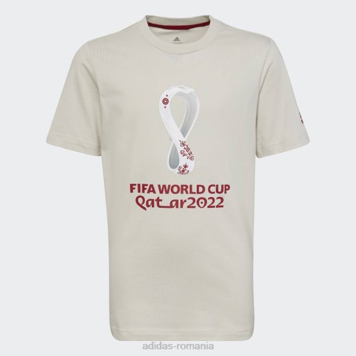 Adidas Tricou emblema oficial al Cupei Mondiale FIFA 2022, talc copii talc 2JBN12037