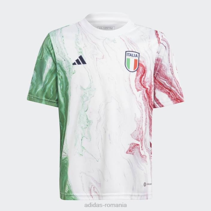 Adidas Tricou roșu elegant al Italiei înainte de meci copii verde/alb/rosu 2JBN3380