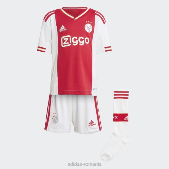 Adidas ajax amsterdam 22/23 home mini kit roșu aldine copii roșu îndrăzneț 2JBN18542