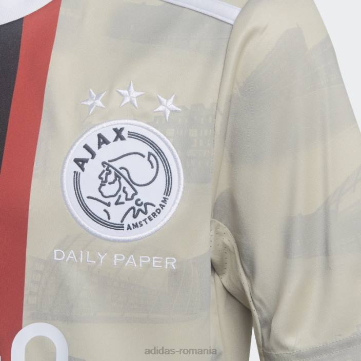 Adidas ajax amsterdam x daily paper 22/23 tricou alb copii savana/alb 2JBN18625