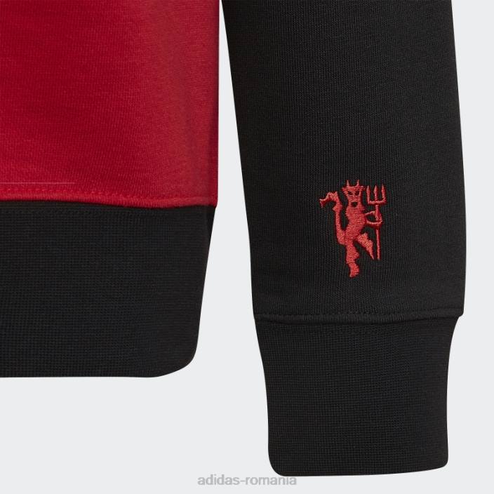 Adidas hanorac roșu real manchester united crew copii roșu/negru adevărat 2JBN18701