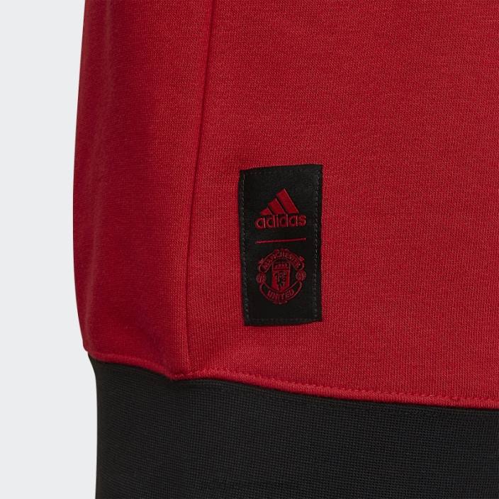 Adidas hanorac roșu real manchester united crew copii roșu/negru adevărat 2JBN18701