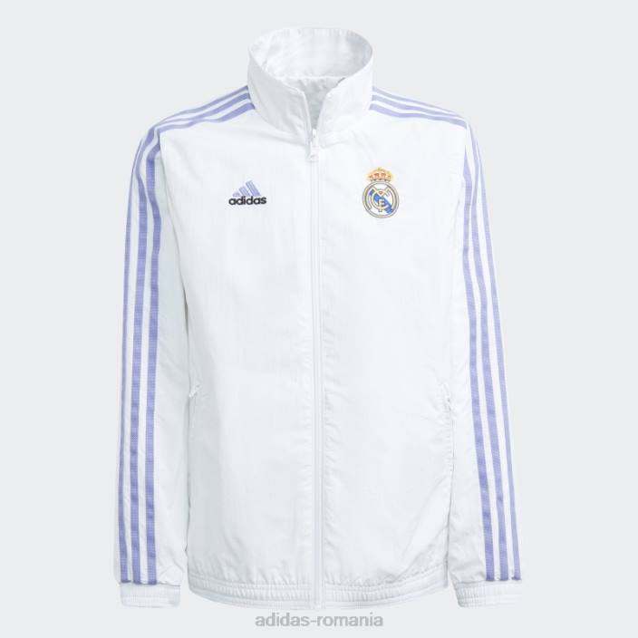 Adidas jachetă albă cu imnul real madrid copii alb 2JBN18677